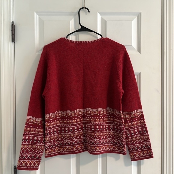 Vintage The Territory Ahead Red Embroidered Lambswool Cardigan size M - Picture 11 of 13